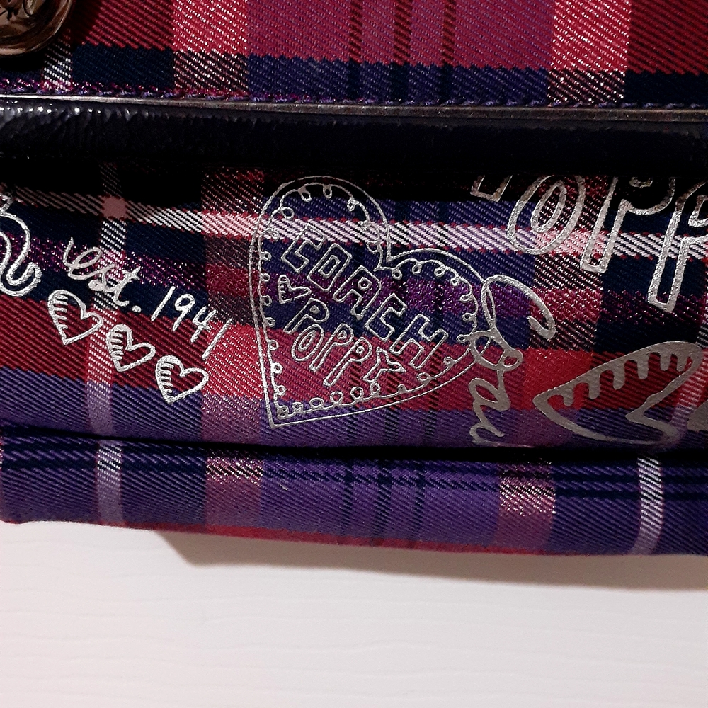 Coach Purple and Red Plaid Crossbody Bag - Picture 12 of 14